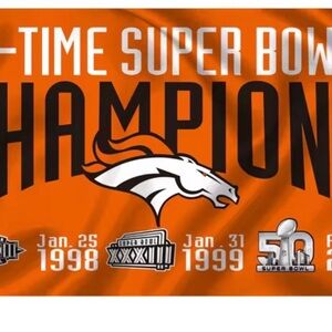 Denver Broncos Football Flag 3x5 Feet Grommets Fast Same Day Shipping